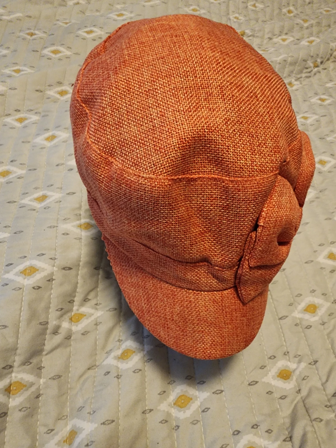 Orange Textured Cap with Bow Accent - photo 5