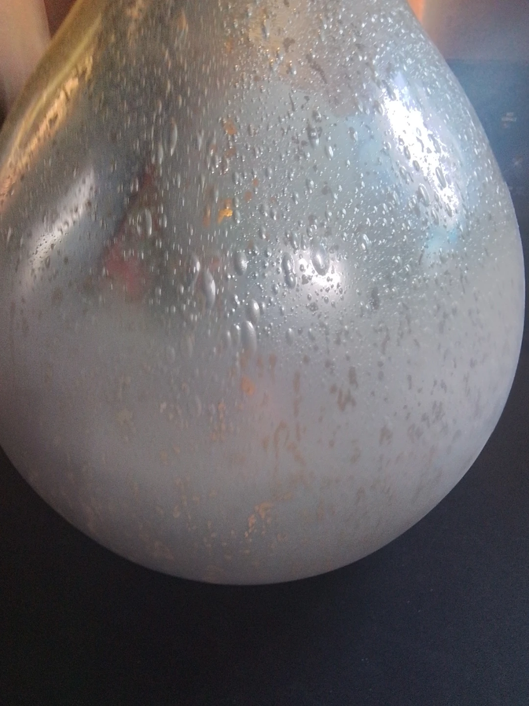 Vintage large seeded frosted glass vase 18" - photo 4