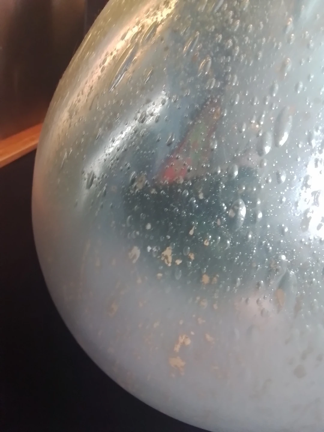 Vintage large seeded frosted glass vase 18" - photo 5