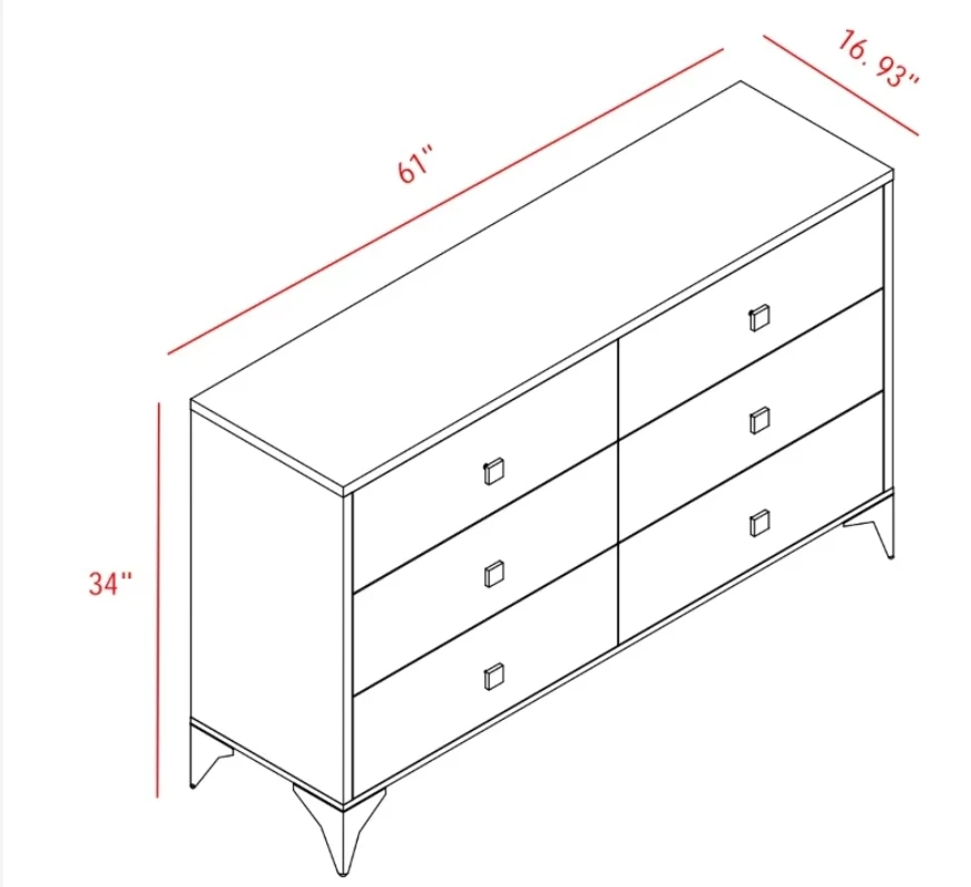 Light Wood 6-Drawer Dresser - photo 5