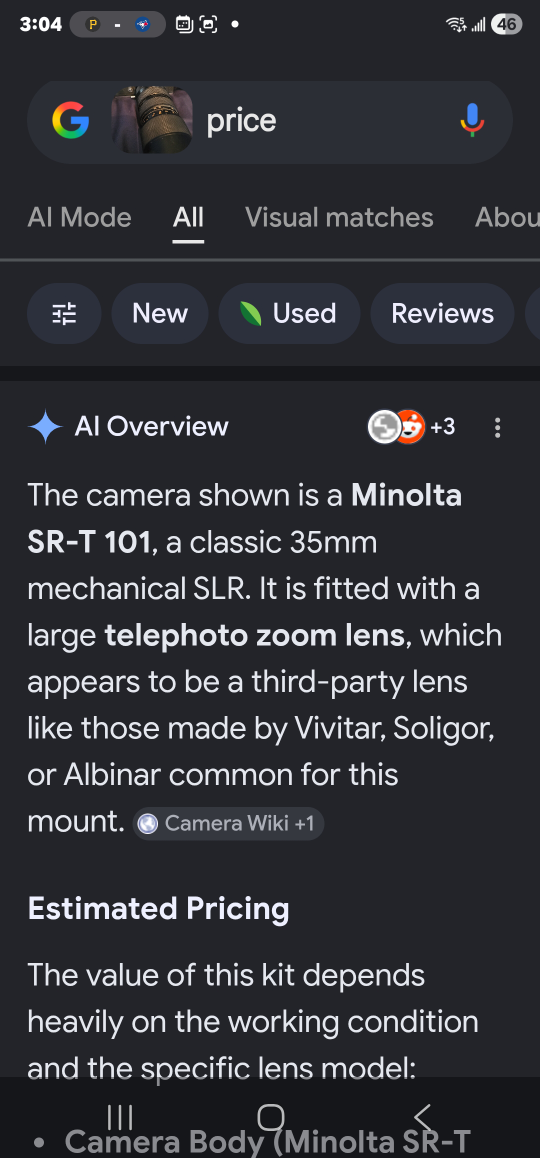 Minolta SR-T 101 35mm Film Camera with Telephoto Zoom Lens - photo 2