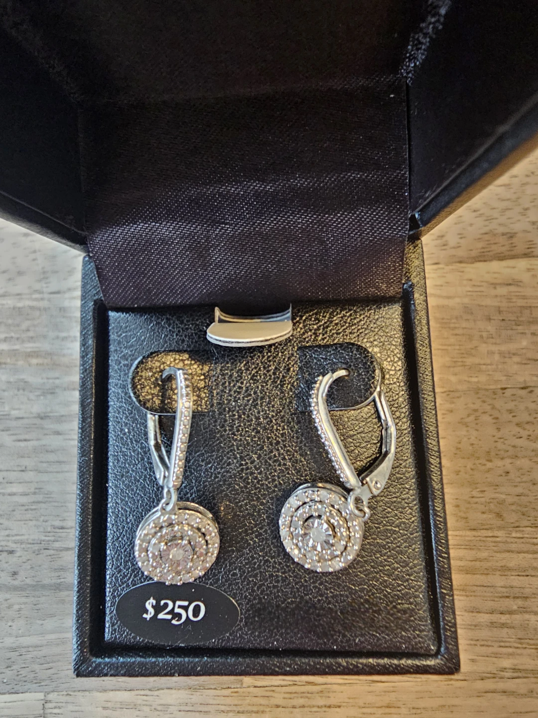 1/4 Ct. Diamond Circle Leverback Drop Earrings - photo 2