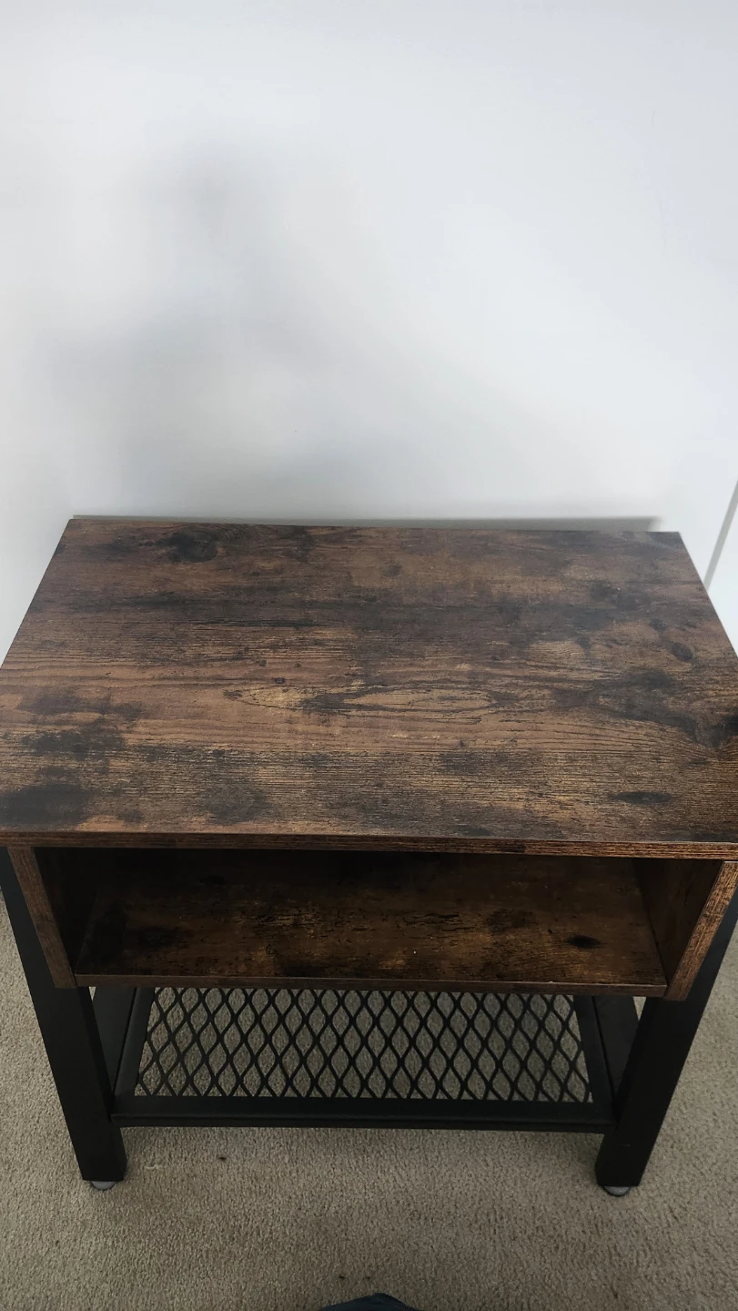 Rustic Wood End Table with Shelf - photo 3