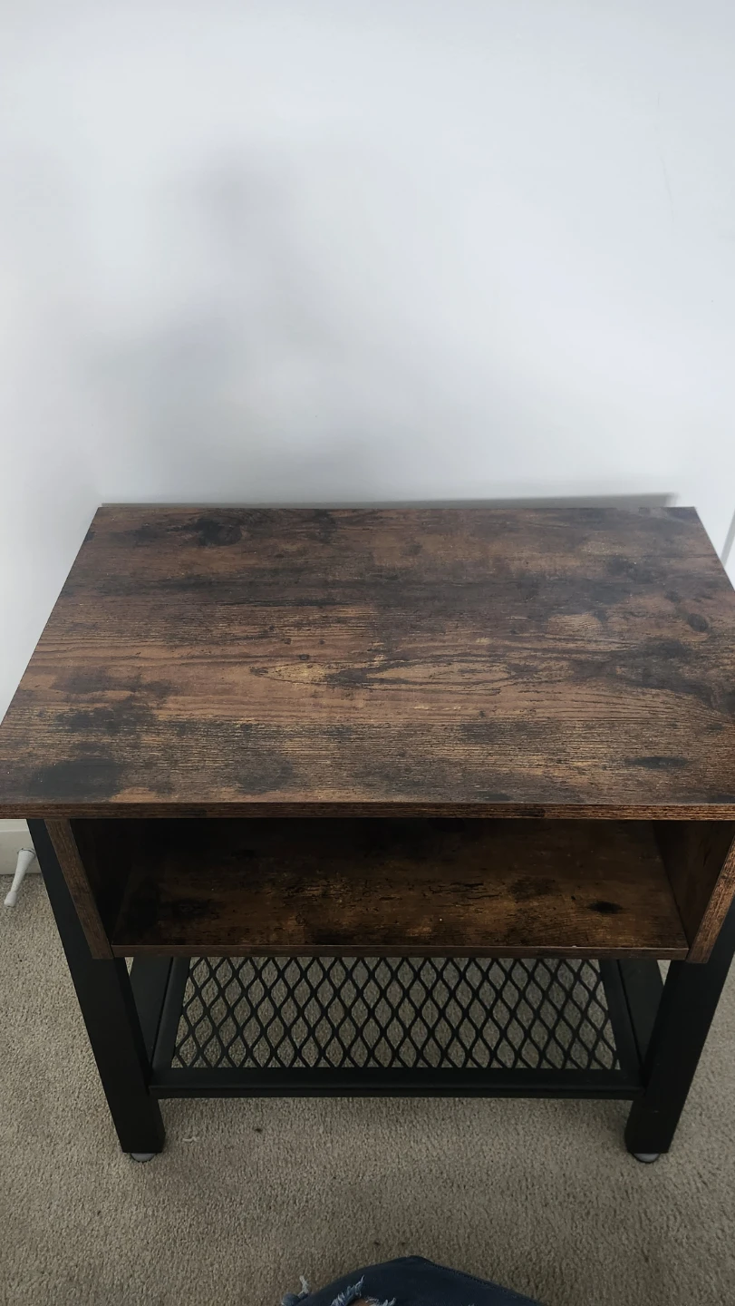 Rustic Wood End Table with Shelf - photo 4