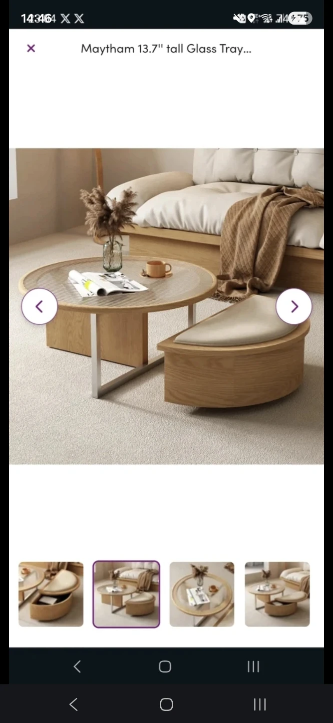 Coffee table with storage ottoman