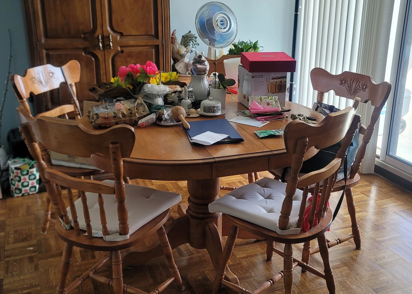 Wooden Dining Table with 4 Chairs - photo 2