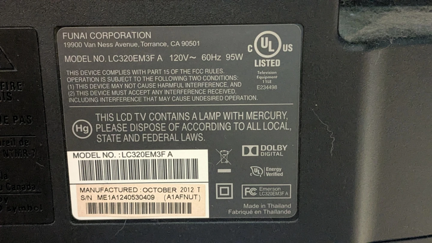FREE Emerson 32-inch LCD TV - photo 3