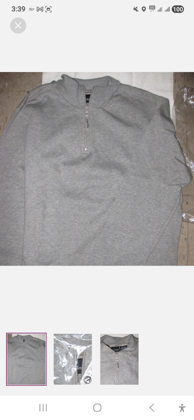 New Zip Mock Neck Sweatshirt Size L 12 14 Gray pullover - photo 2