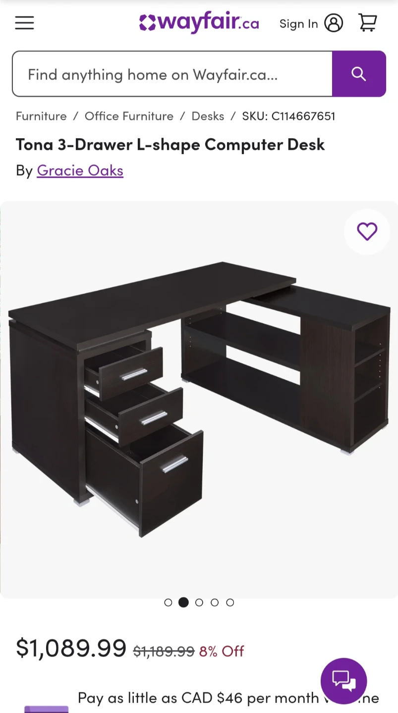 Monarch Specialties L-Shape Computer Desk with Drawers
