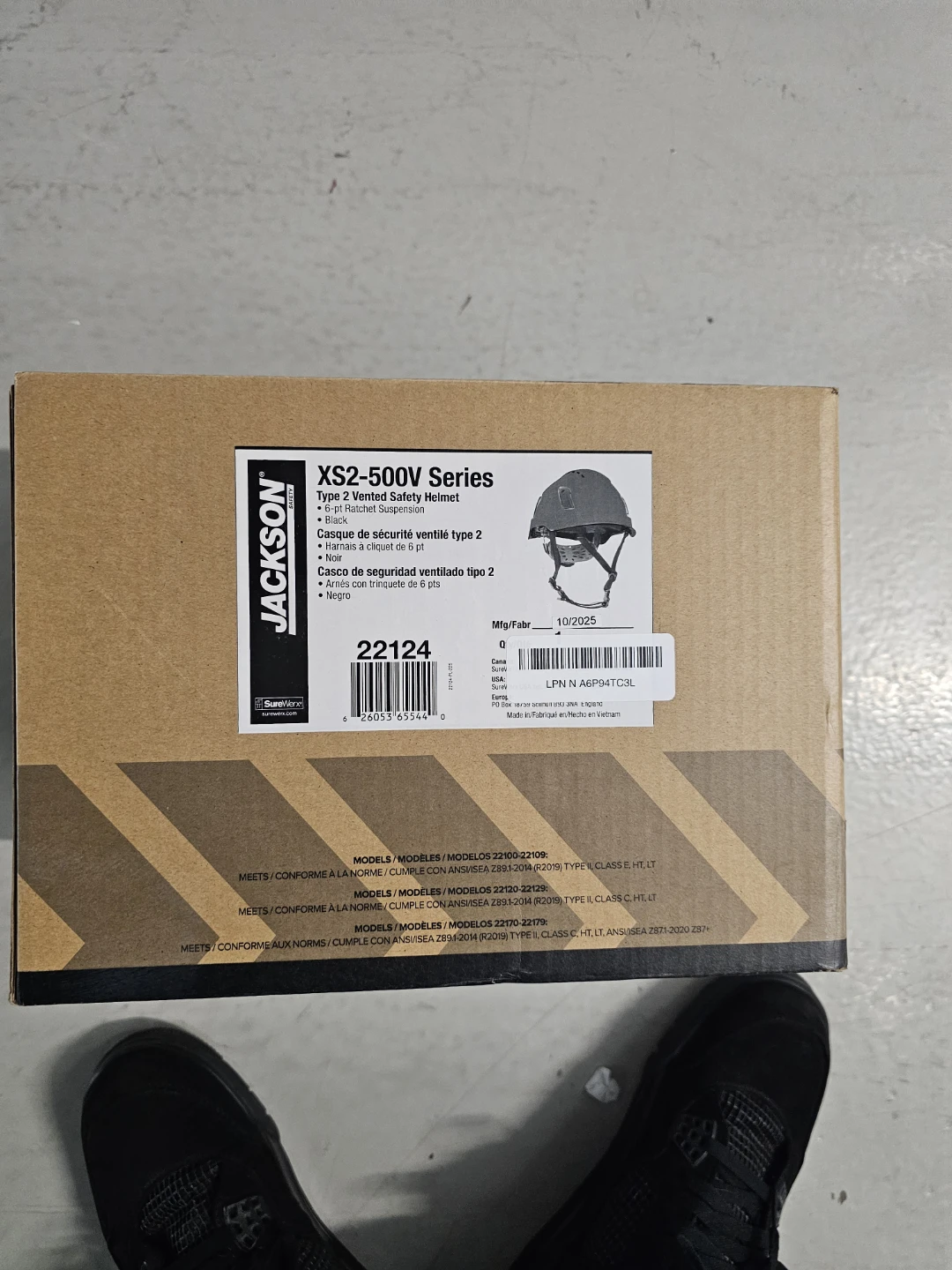 Jackson XS2-500V Series Type 2 Vented Safety Helmet Black