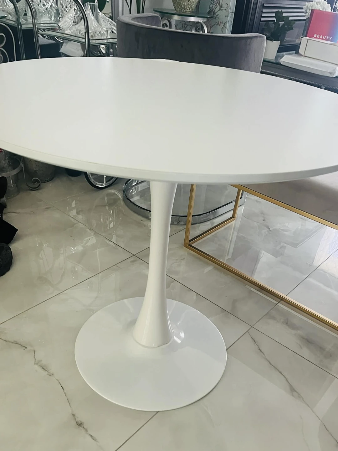 White Tulip Style Round Dining Table
