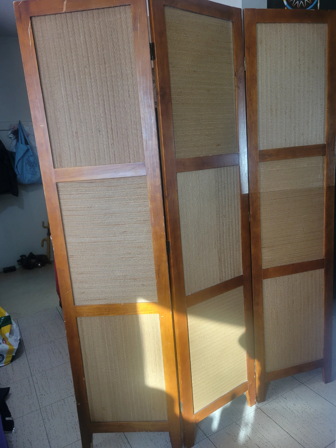 3 Panel Solid Wood Room Divider Panel and Privacy Screen.