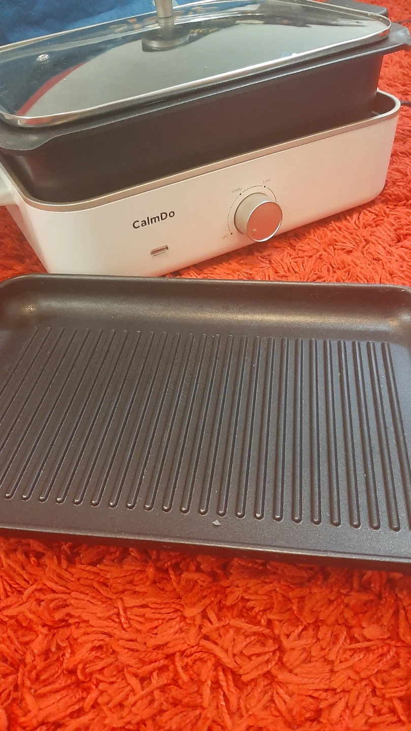 CalmDo Electric Multi-Cooker with Grill Pan