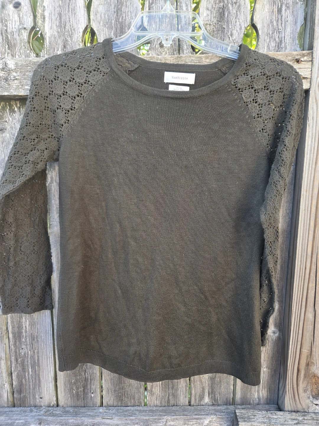 Van Heusen Women's Lace Sleeve Sweater - XS/TP
