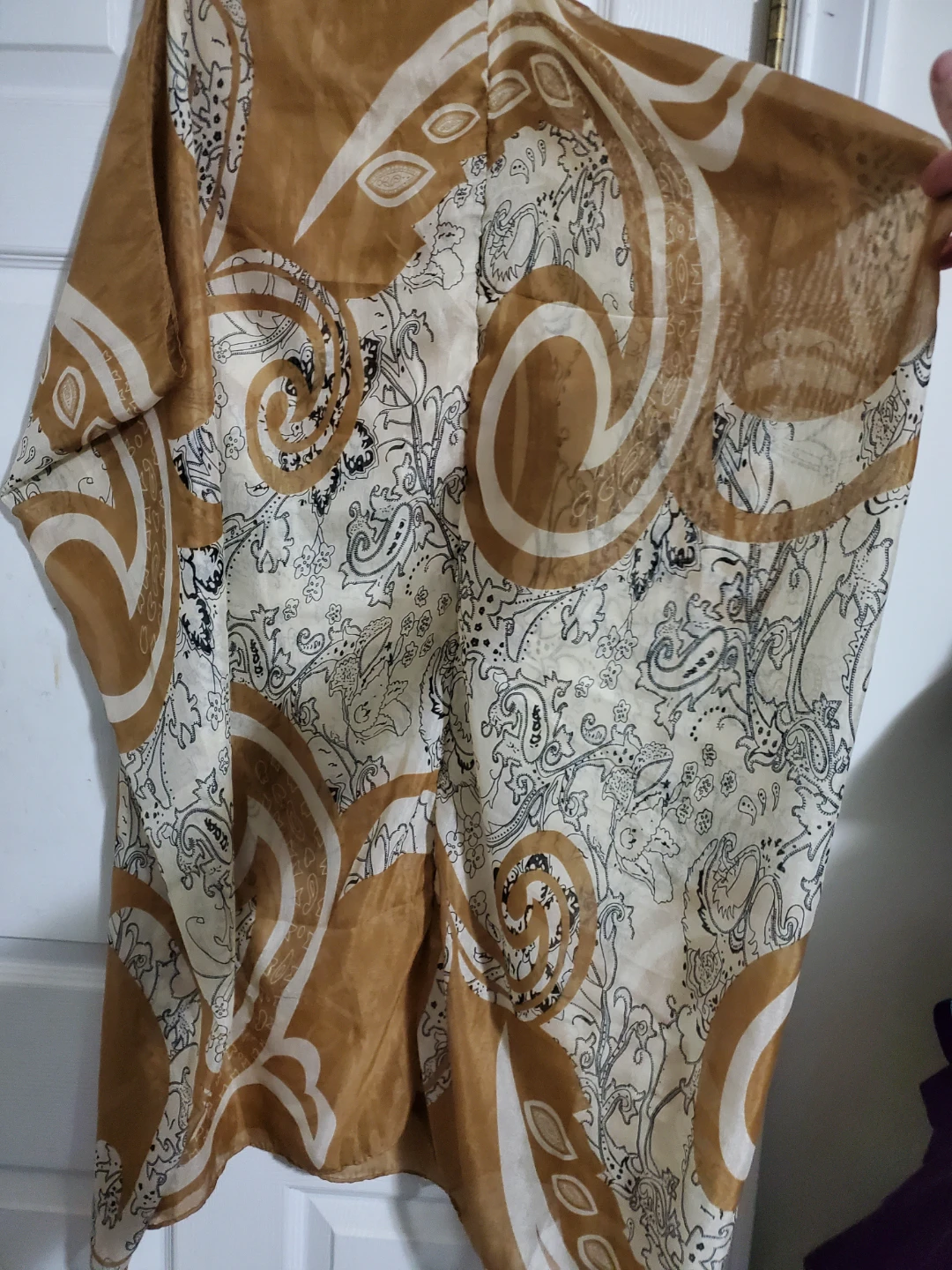 Brown and Cream Paisley Scarf