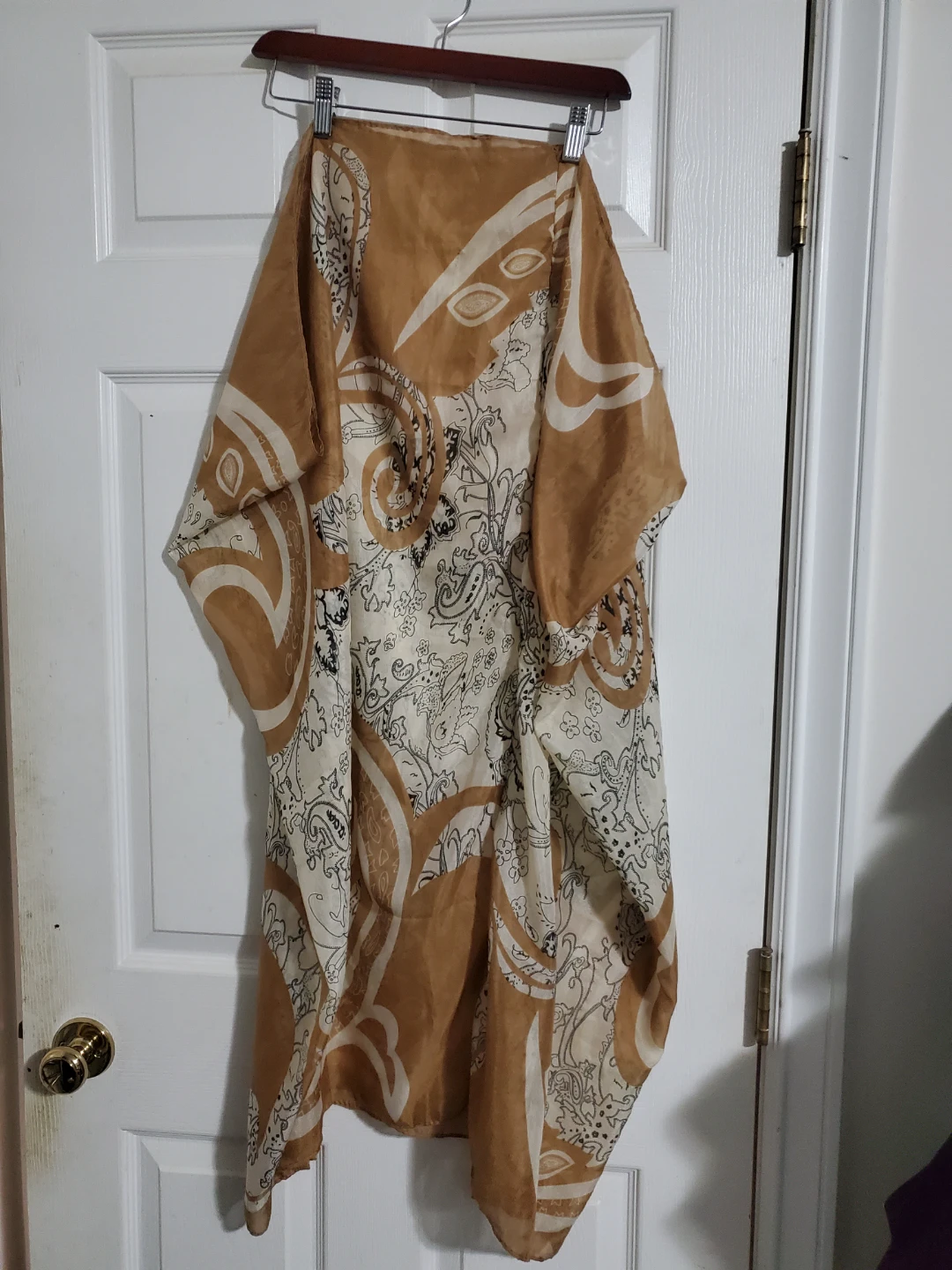 Brown and Cream Paisley Scarf - photo 2