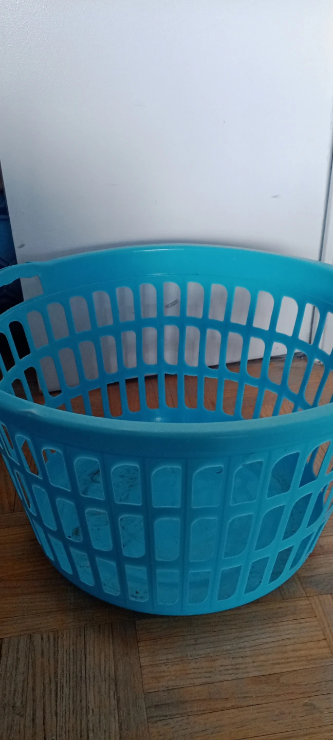Blue Plastic Laundry Basket