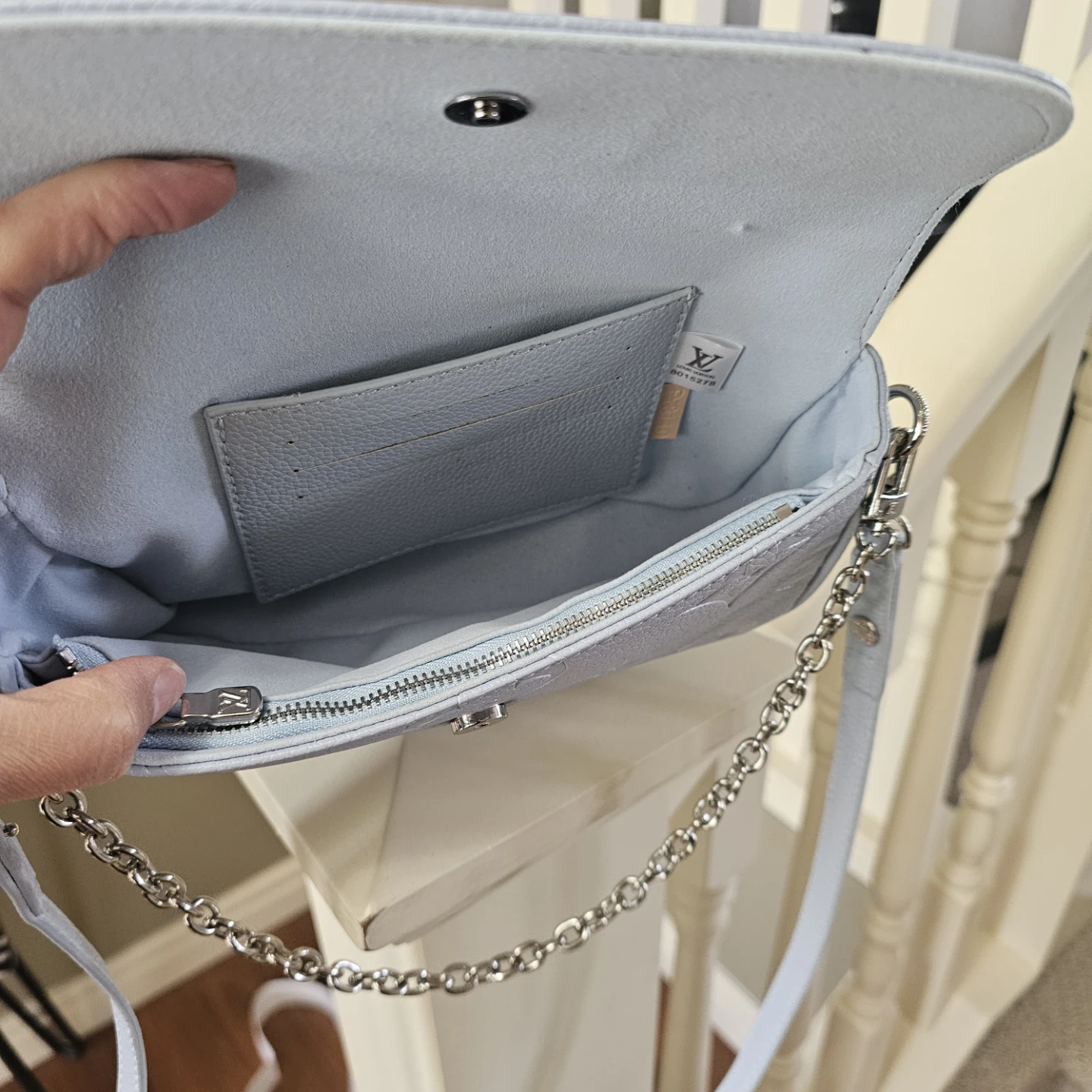 Louis Vuitton Light Blue Leather Monogram Clutch/Crossbody Bag - photo 2