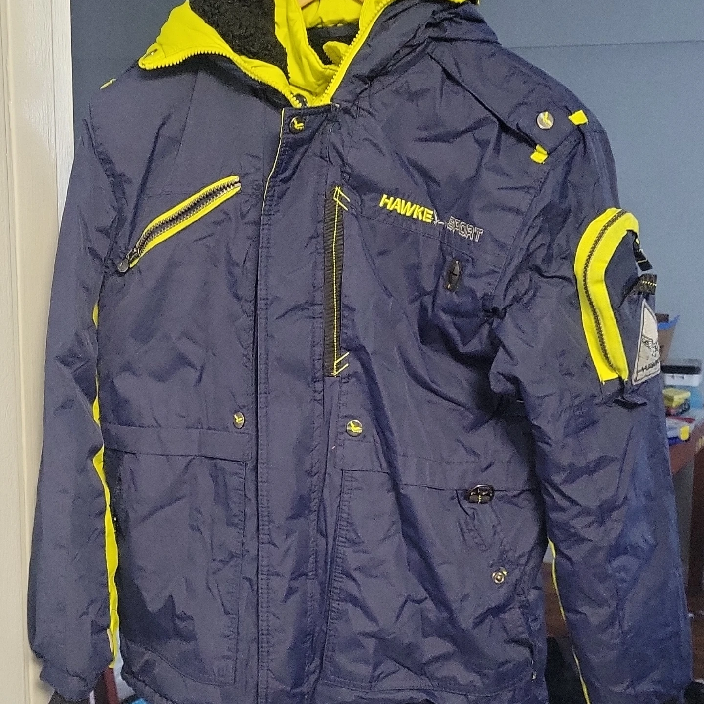 Hawke Sport Youth Winter Jacket Navy Blue/Yellow Size M - photo 2