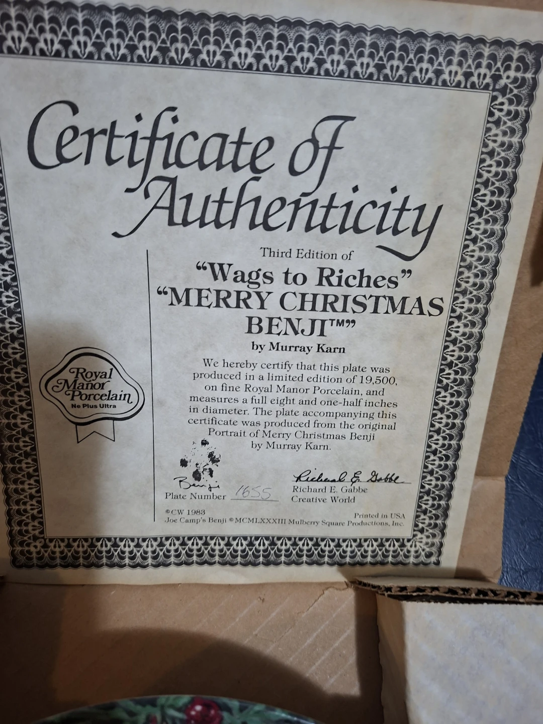 Merry Christmas Benji Collector Plate - photo 3