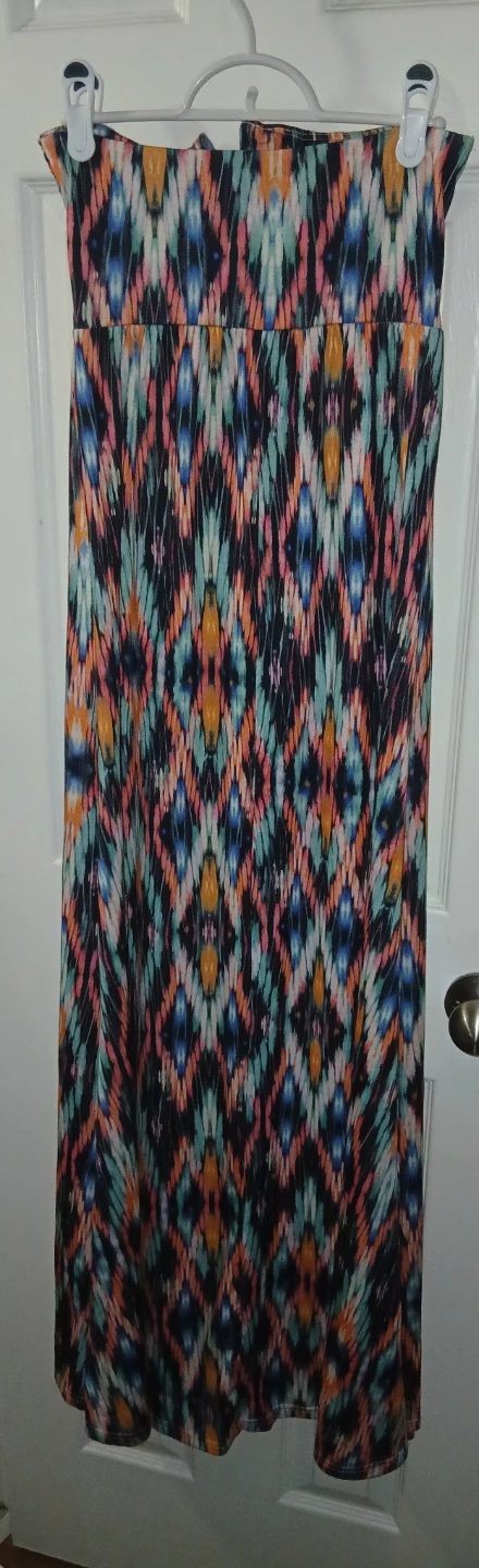 Strapless Multi-coloured Maxi Dress - Size Small - photo 3
