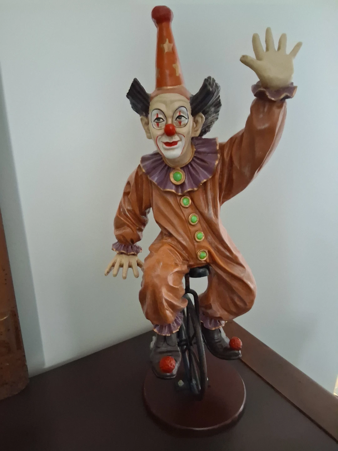 Vintage Clown on Unicycle Figurine