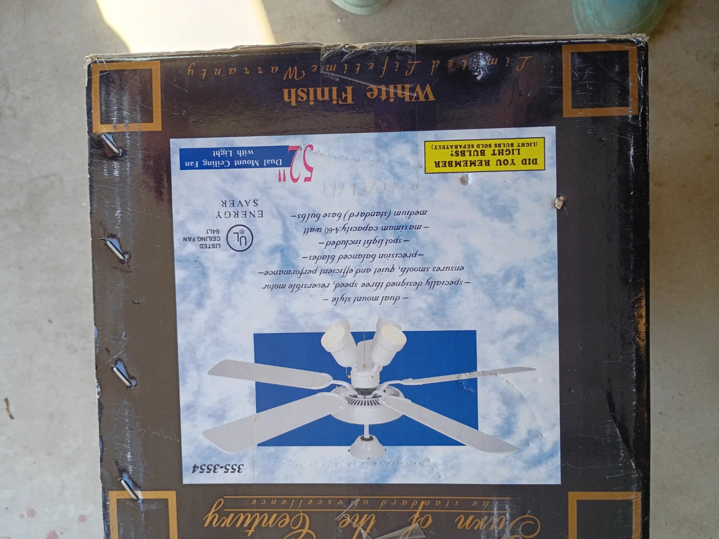 Ceiling fan in unopened box