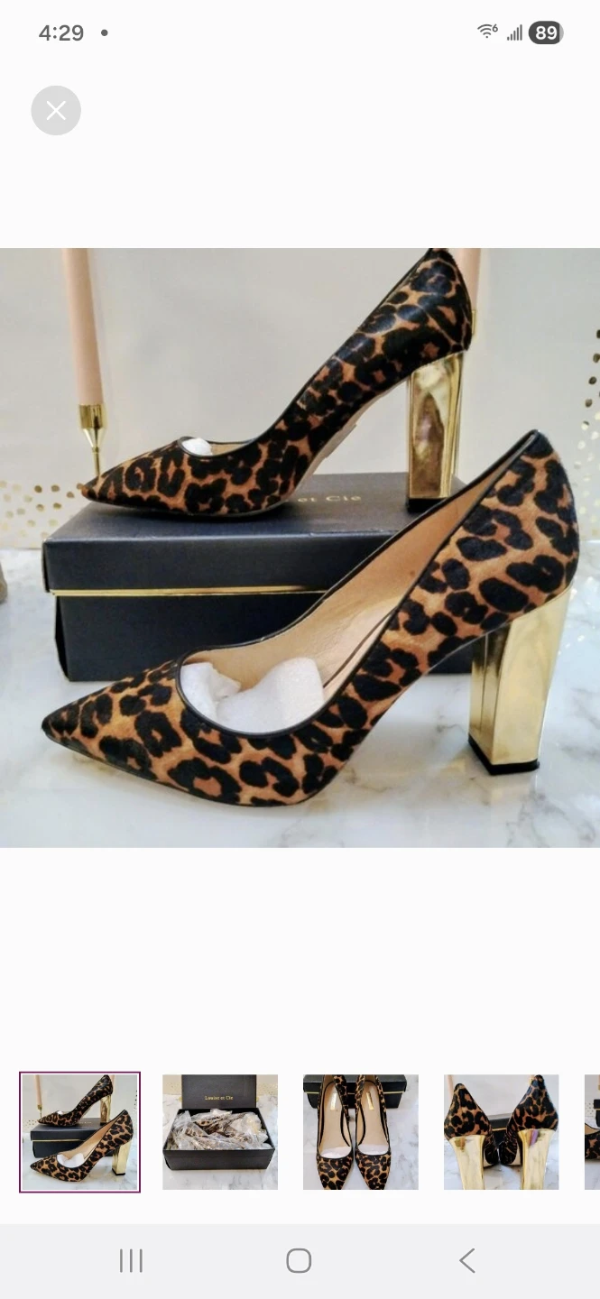 Louise et Cie Lo-Jenny Leopard Pony Hair Heels