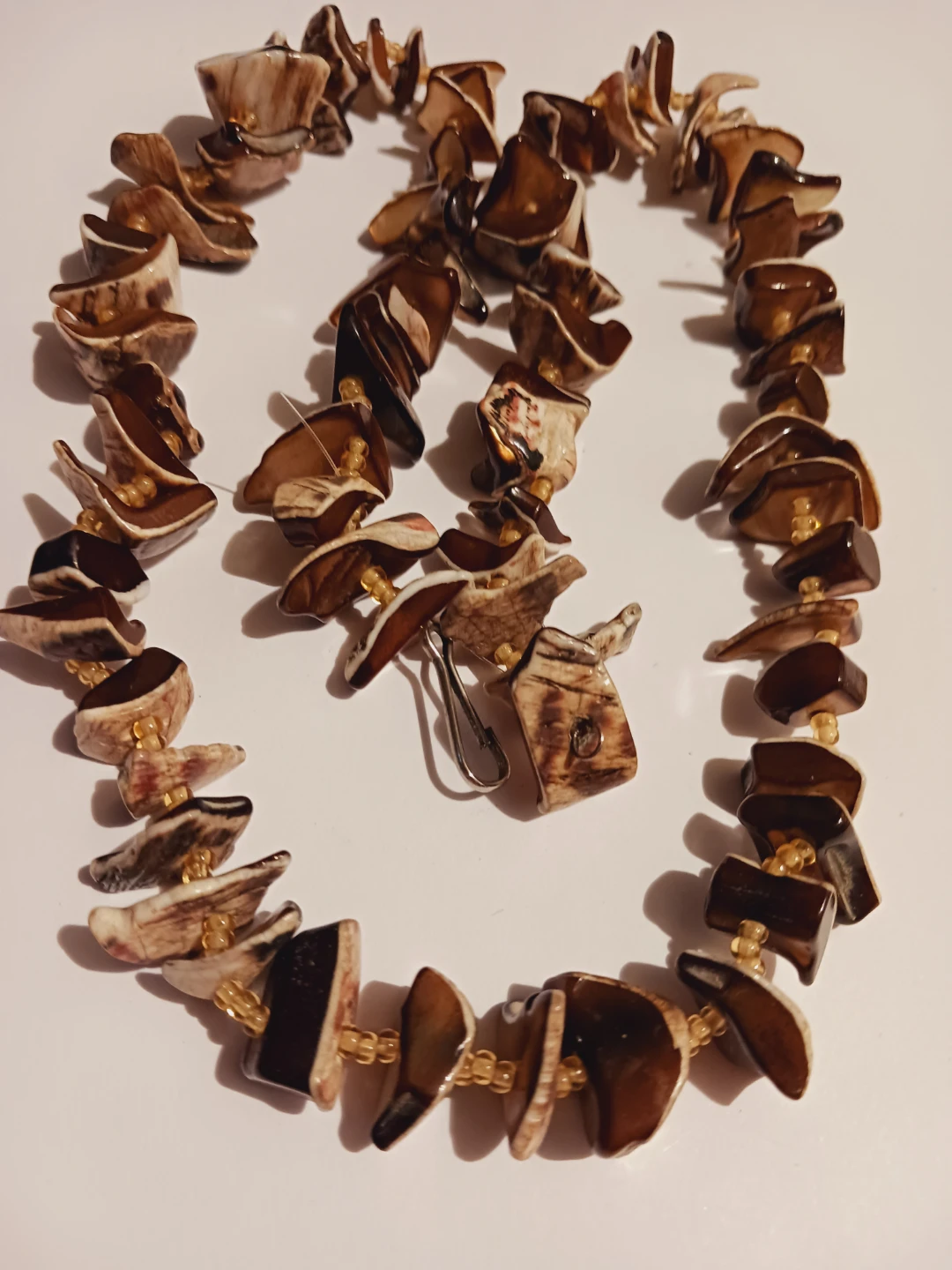 Unique Tortoiseshell Beaded Necklace - photo 2