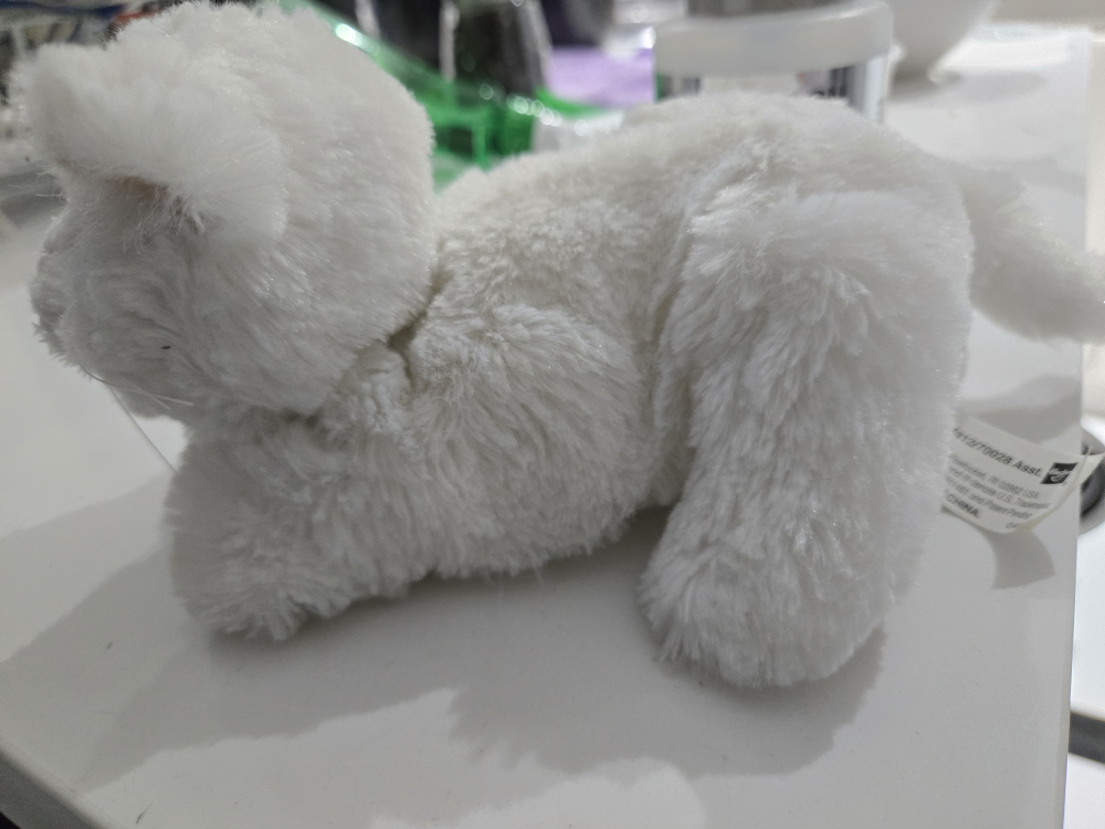 White Plush Cat Stuffed Animal - photo 2