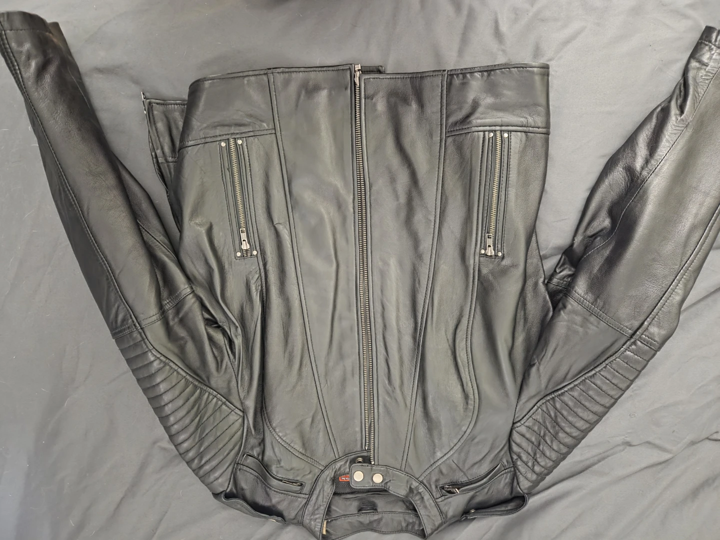 First Classics Leather Motorcycle Jacket - Black, Size 3X