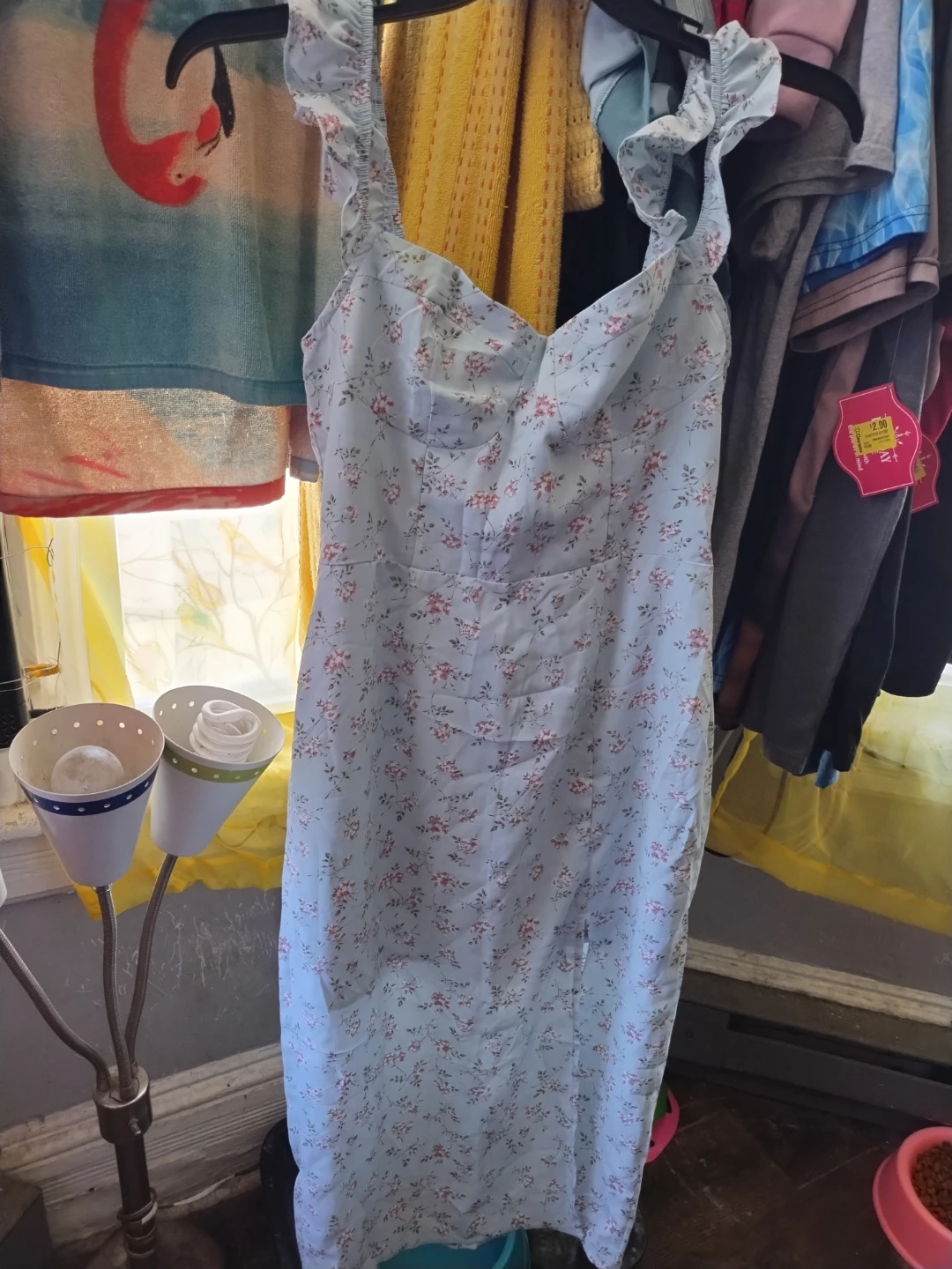 Light Blue Floral Print Mini Dress - photo 2