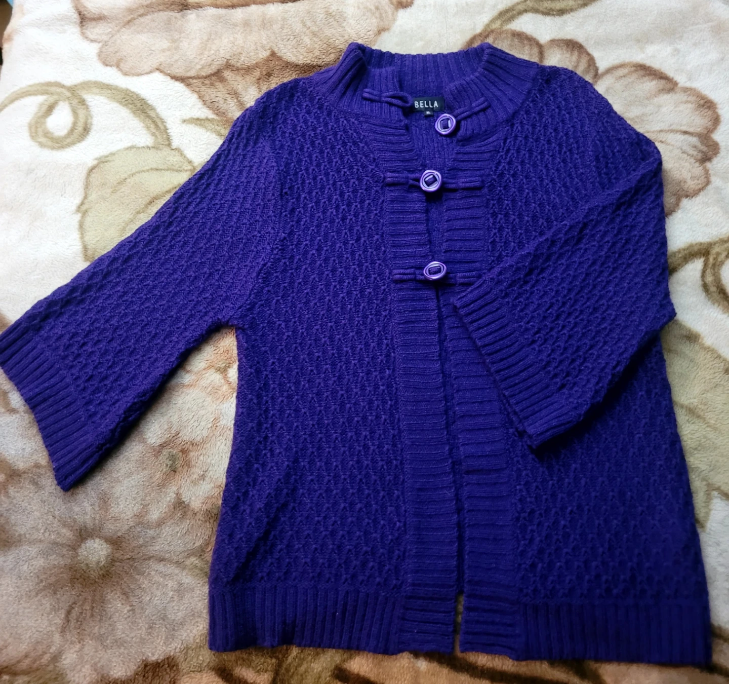 BELLA Women's Purple Cardigan - XL🌱🥕