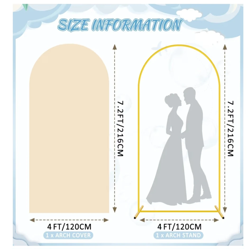 FOTSHARER 7.2FT Metal Arch Backdrop Stand with Beige Cover - photo 2