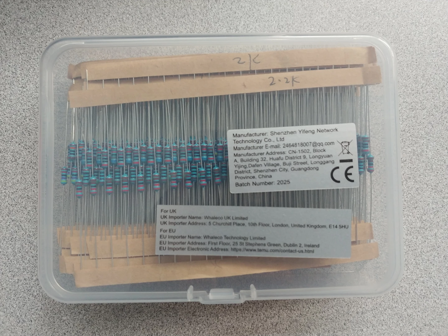 600pcs 1/4W 1% Resistors Assortment Kit 10Ω-1MΩ - photo 2