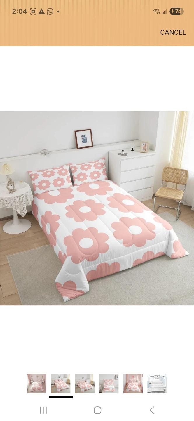 Manfei Girly Pink Full Size Down Comforter Set, Daisy Flo Set - photo 2