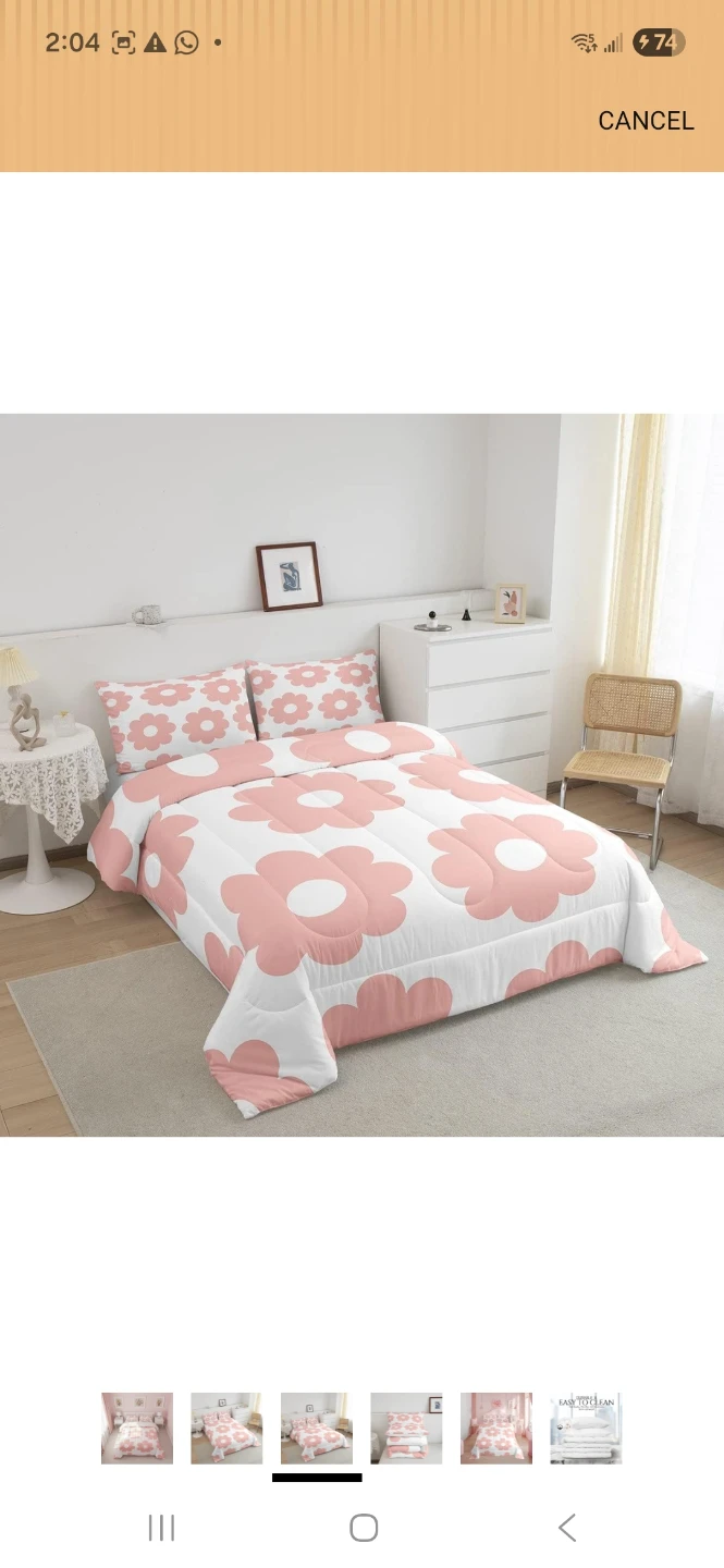 Manfei Girly Pink Full Size Down Comforter Set, Daisy Flo Set - photo 3