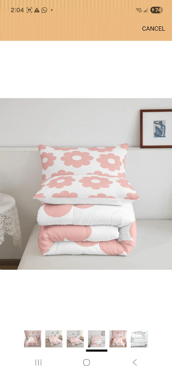 Manfei Girly Pink Full Size Down Comforter Set, Daisy Flo Set - photo 4