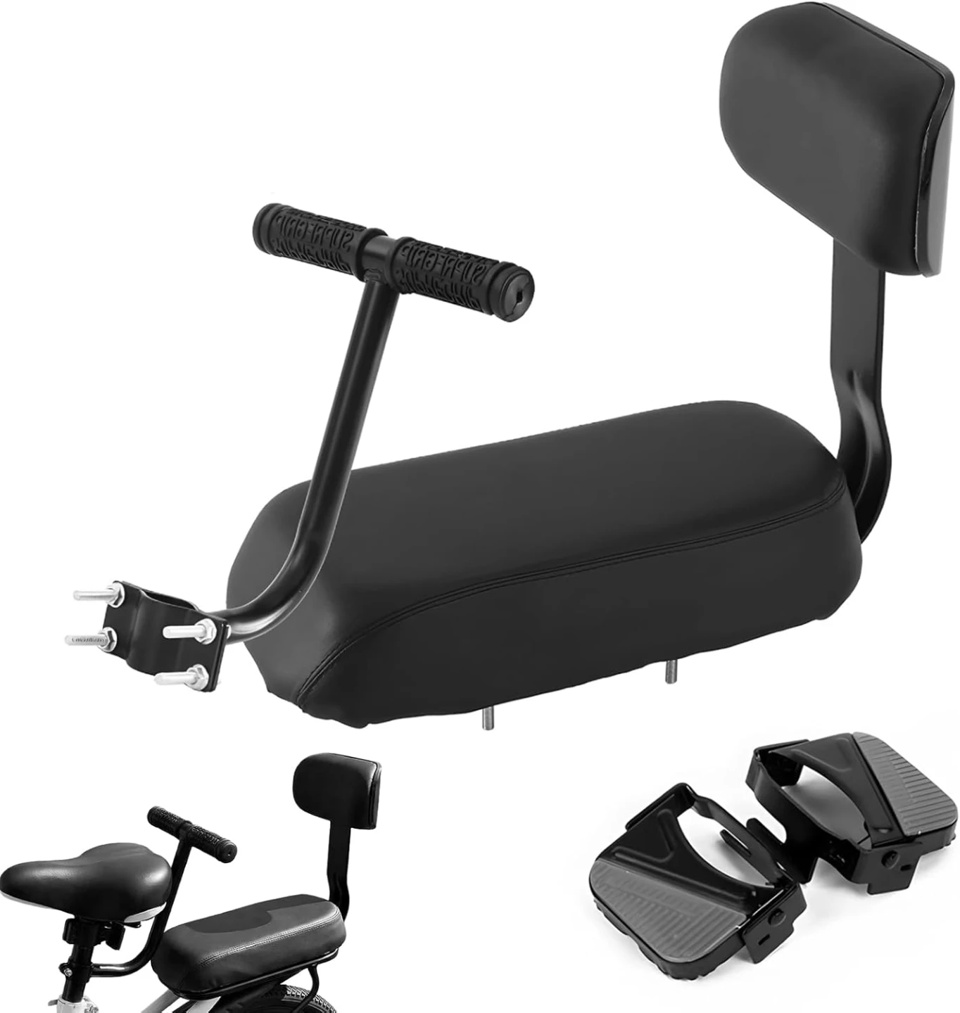Kids Bike Seat with Handlebars and Footpegs