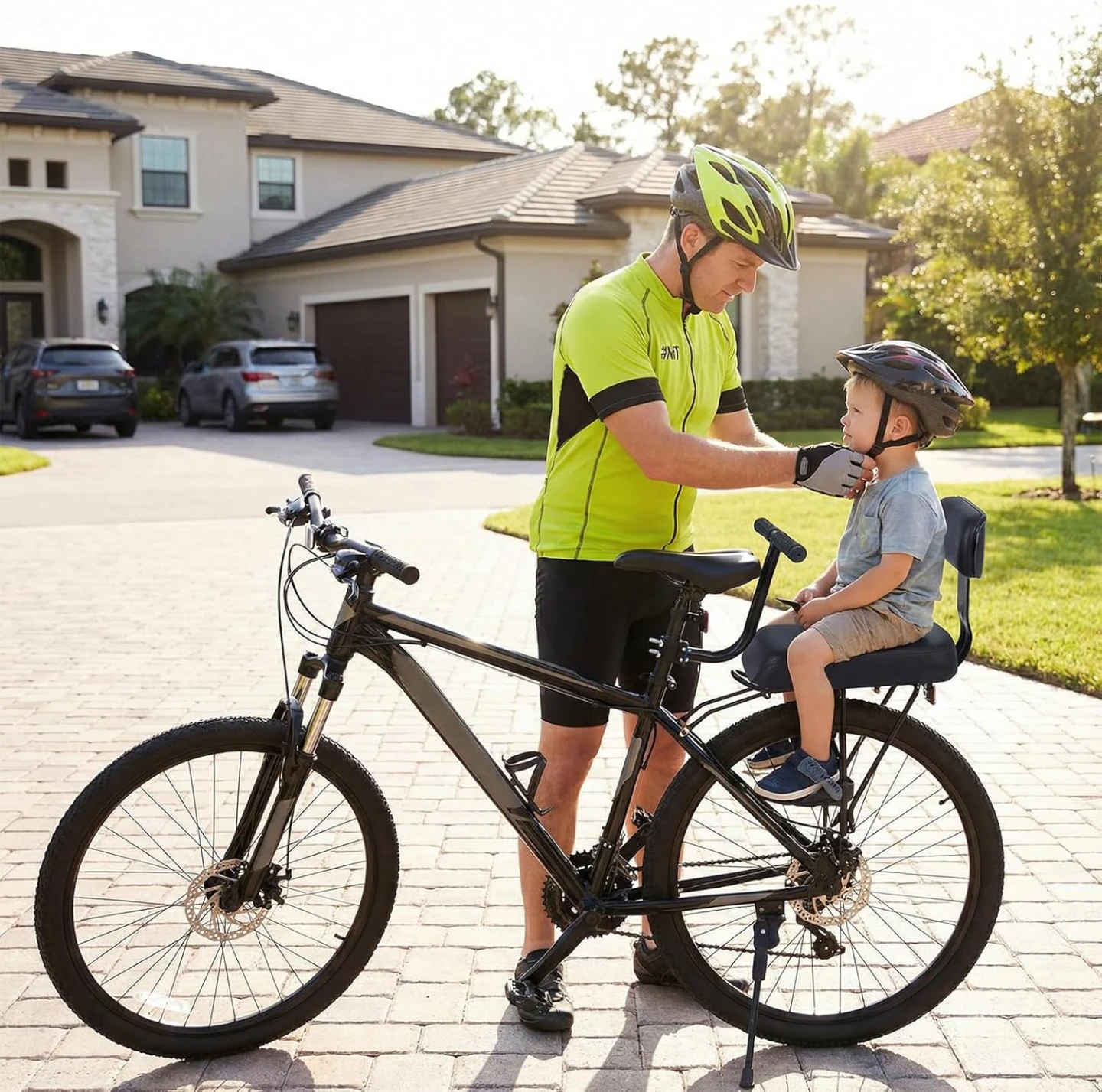 Kids Bike Seat with Handlebars and Footpegs - photo 2