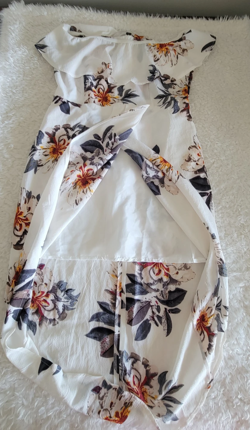 BNWOT Ivory Floral Off Shoulder Maxi Dress with Front Slit - photo 3