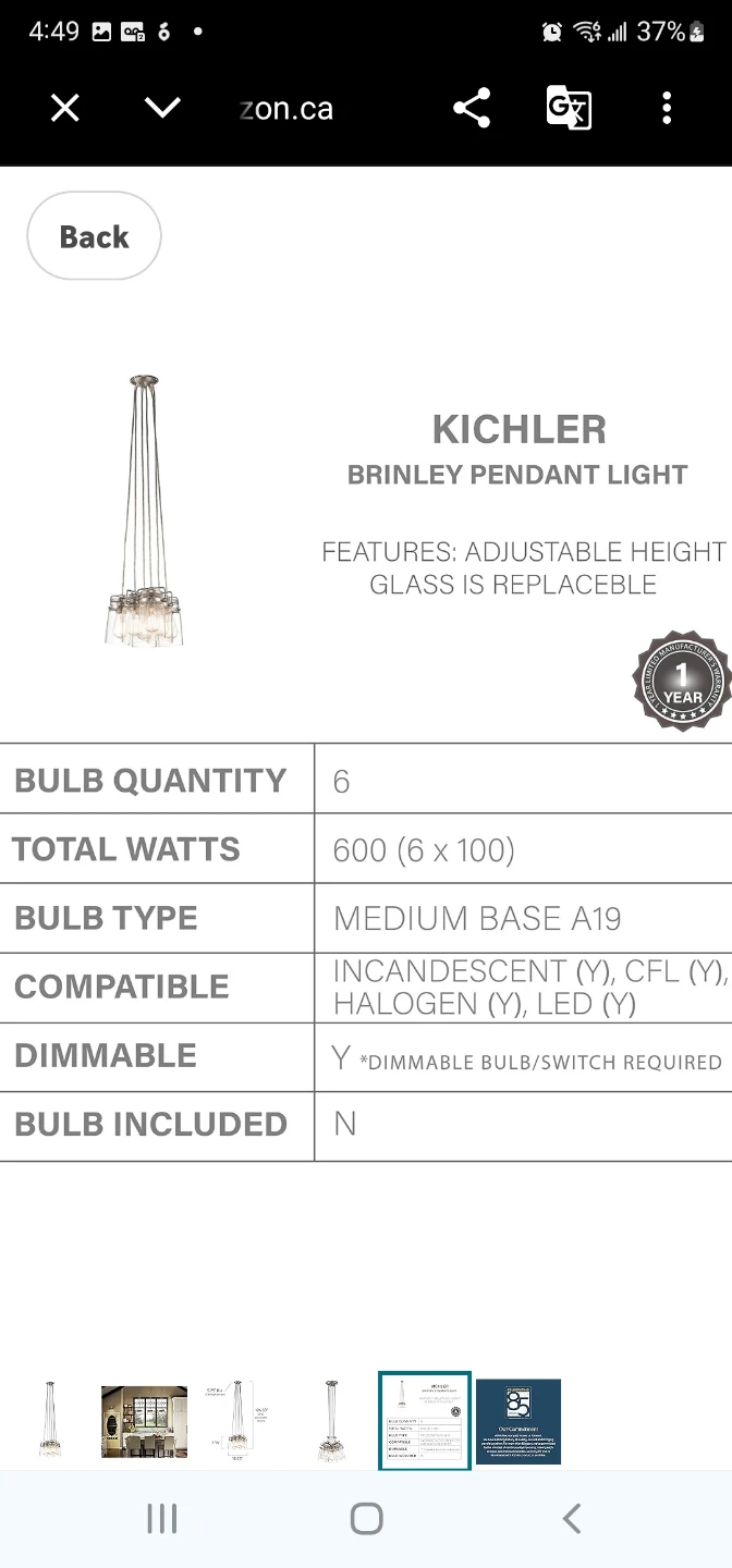 Kichler Brinley 6 Light Pendant - Olde Bronze - photo 5