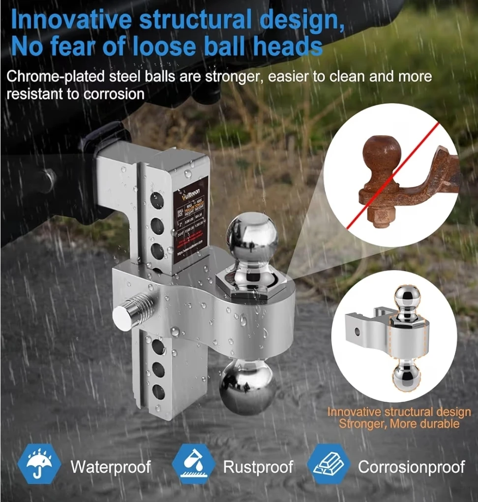Vultroon 8" Drop/Rise Hitch Ball Mount Kit - photo 3