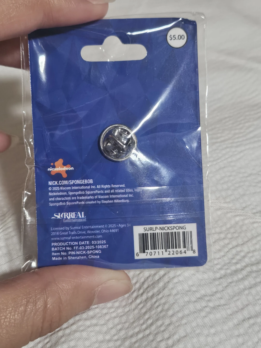 SpongeBob SquarePants Enamel Pin - photo 3