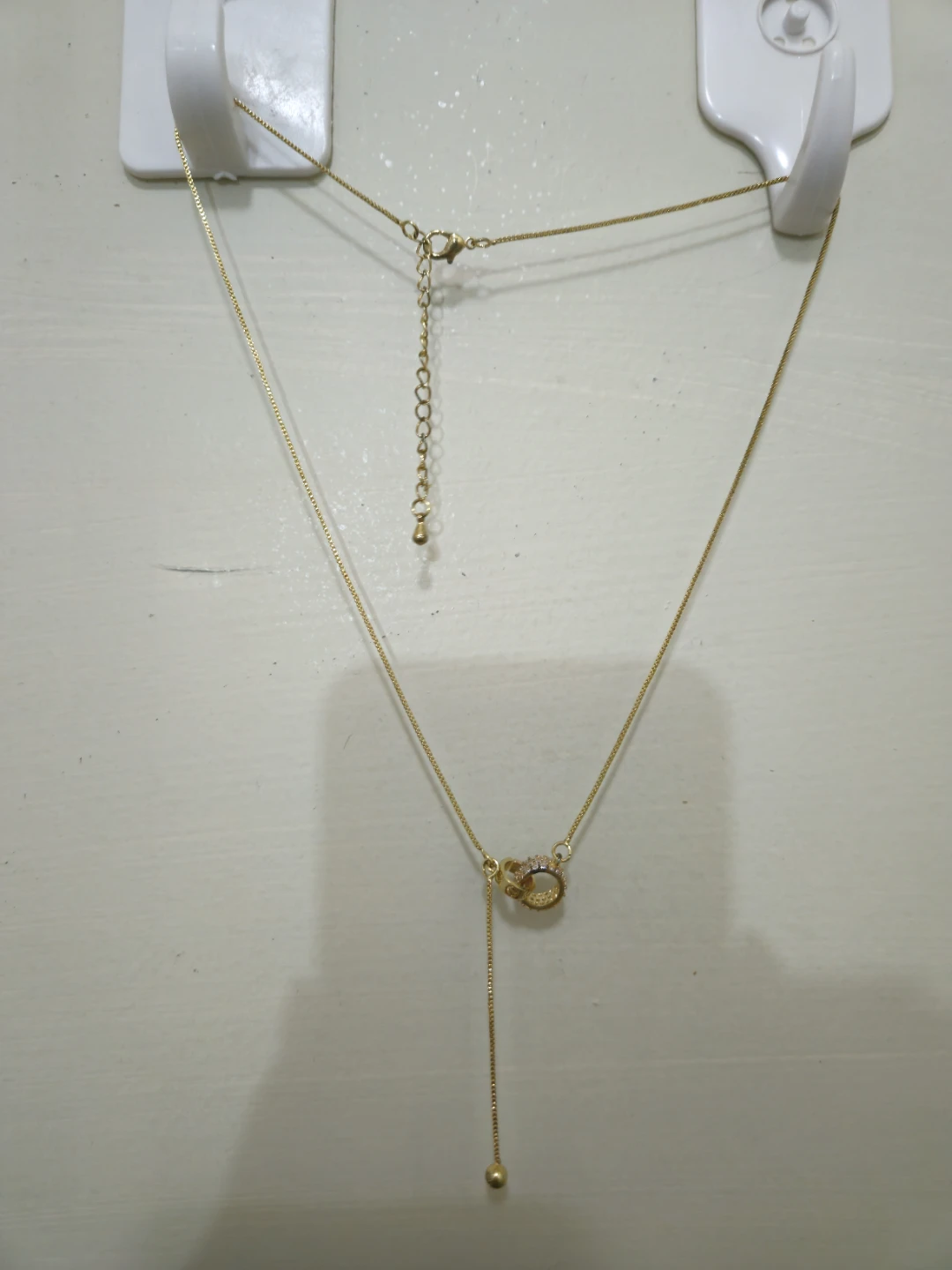 Golden Necklace with Jeweled Ring