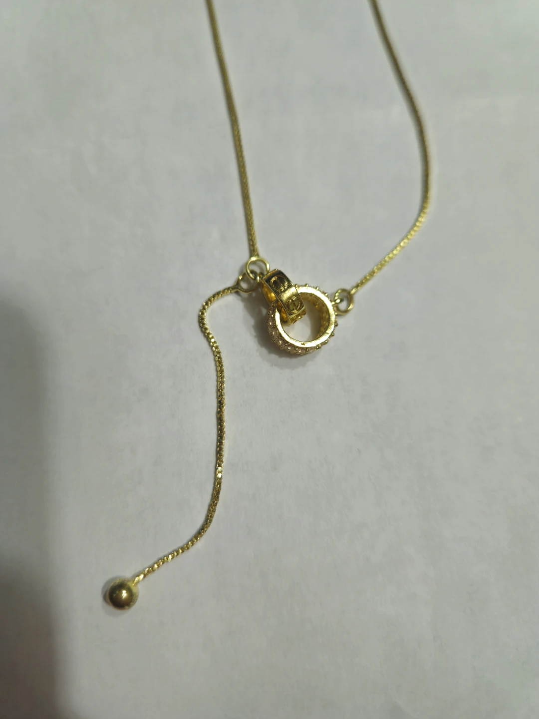 Golden Necklace with Jeweled Ring - photo 5