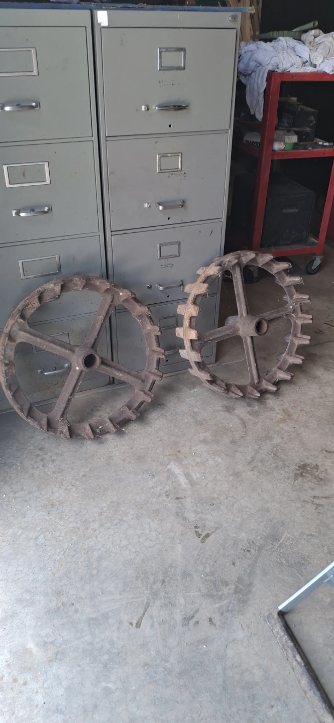 Vintage  cast iron wheels