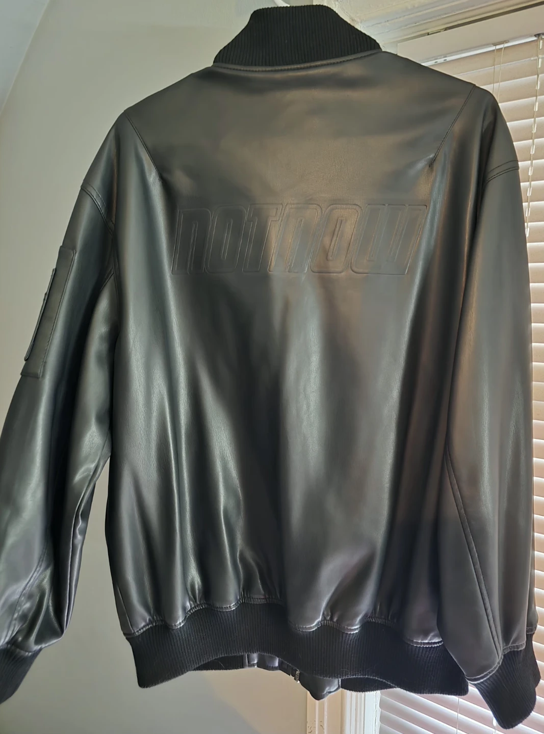 Bershka Black Faux Leather Bomber Jacket - photo 4