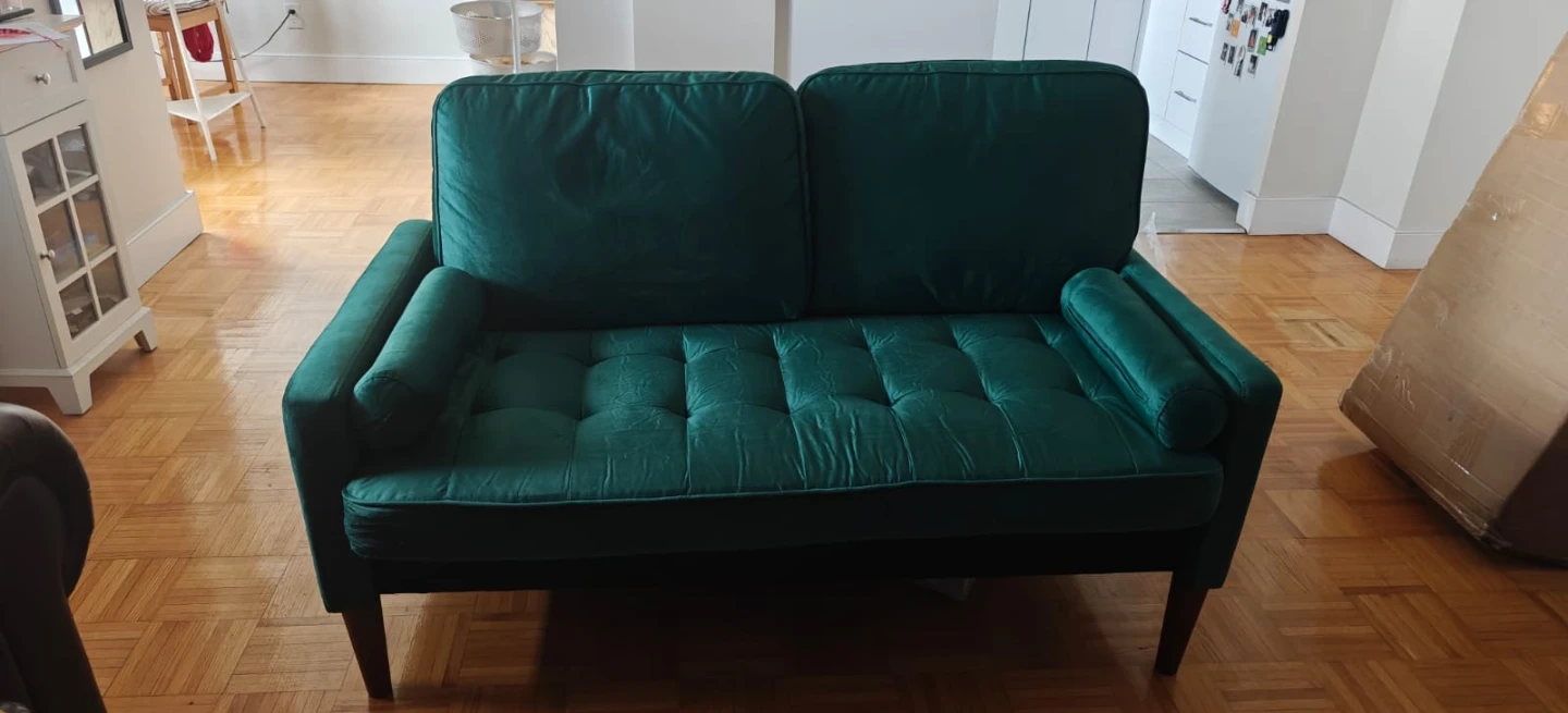 Emerald Green Velvet Loveseat Sofa