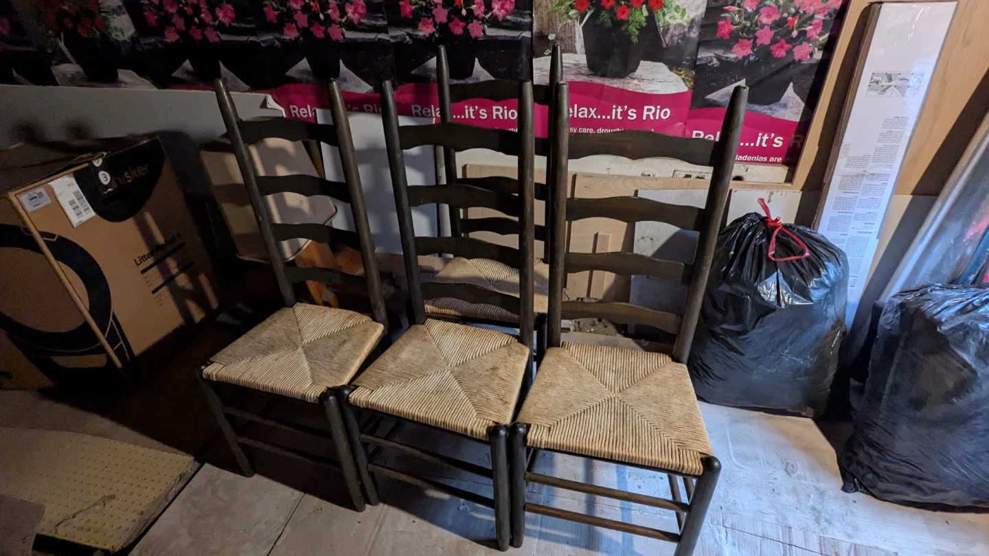 Set of 4 high back dining chairs